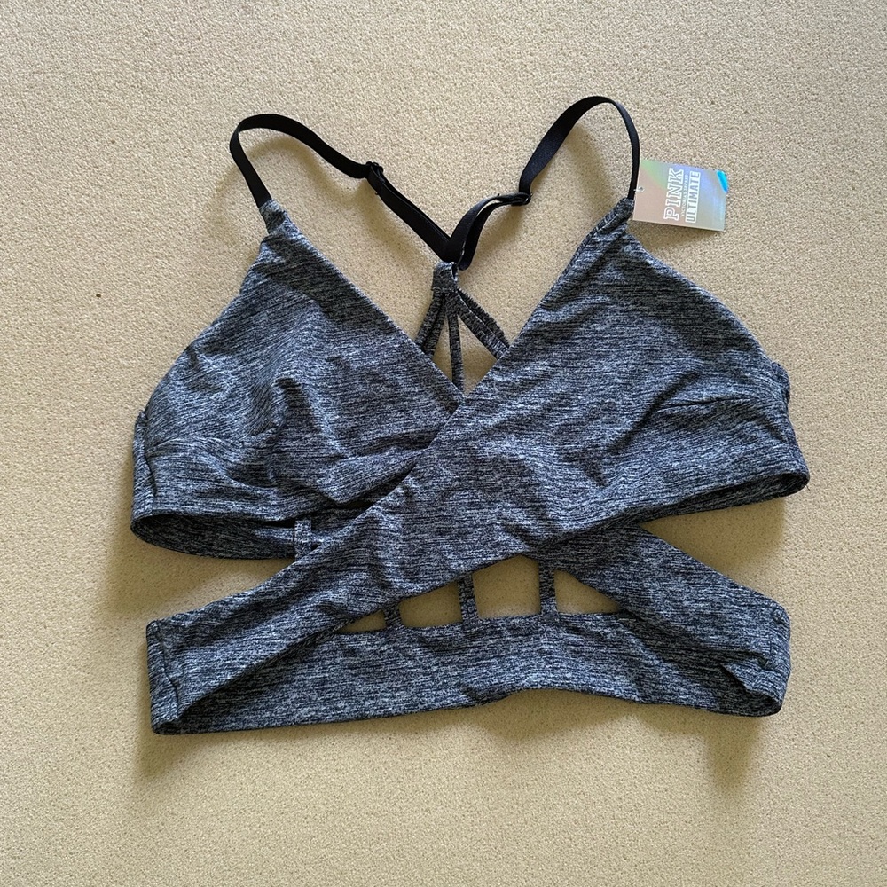 Victoria’s Secret PINK Sports Bra - Grey Large NWT